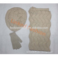 fashion acrylic knitted cable winter scarf set mittens for winter cachecol,bufanda infinito,bufanda